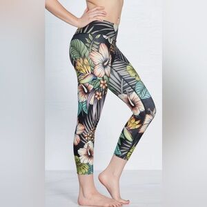 EAGLE ROCK WERKSHOP Women's Legging Size S Floral Night Full Length Triathlon
